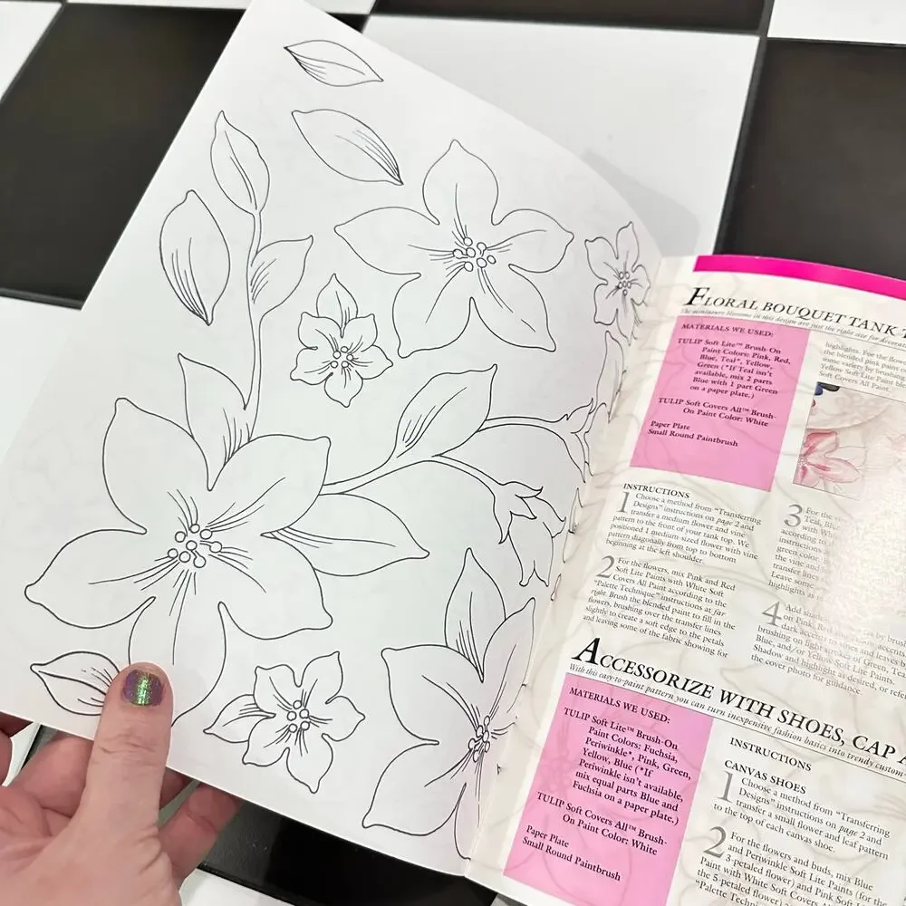 x3 1980s Floral Flowers Iron on Transfer Craft Book set  - Granny shirt